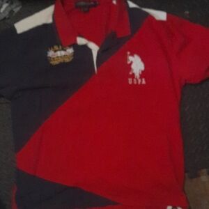 US Polo Assn Red and Navy Polo Shirt
